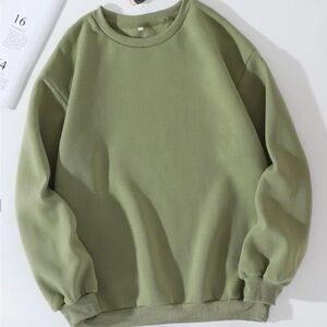 SHEIN LUNE Solid Drop Shoulder Thermal Lined Sweatshirt